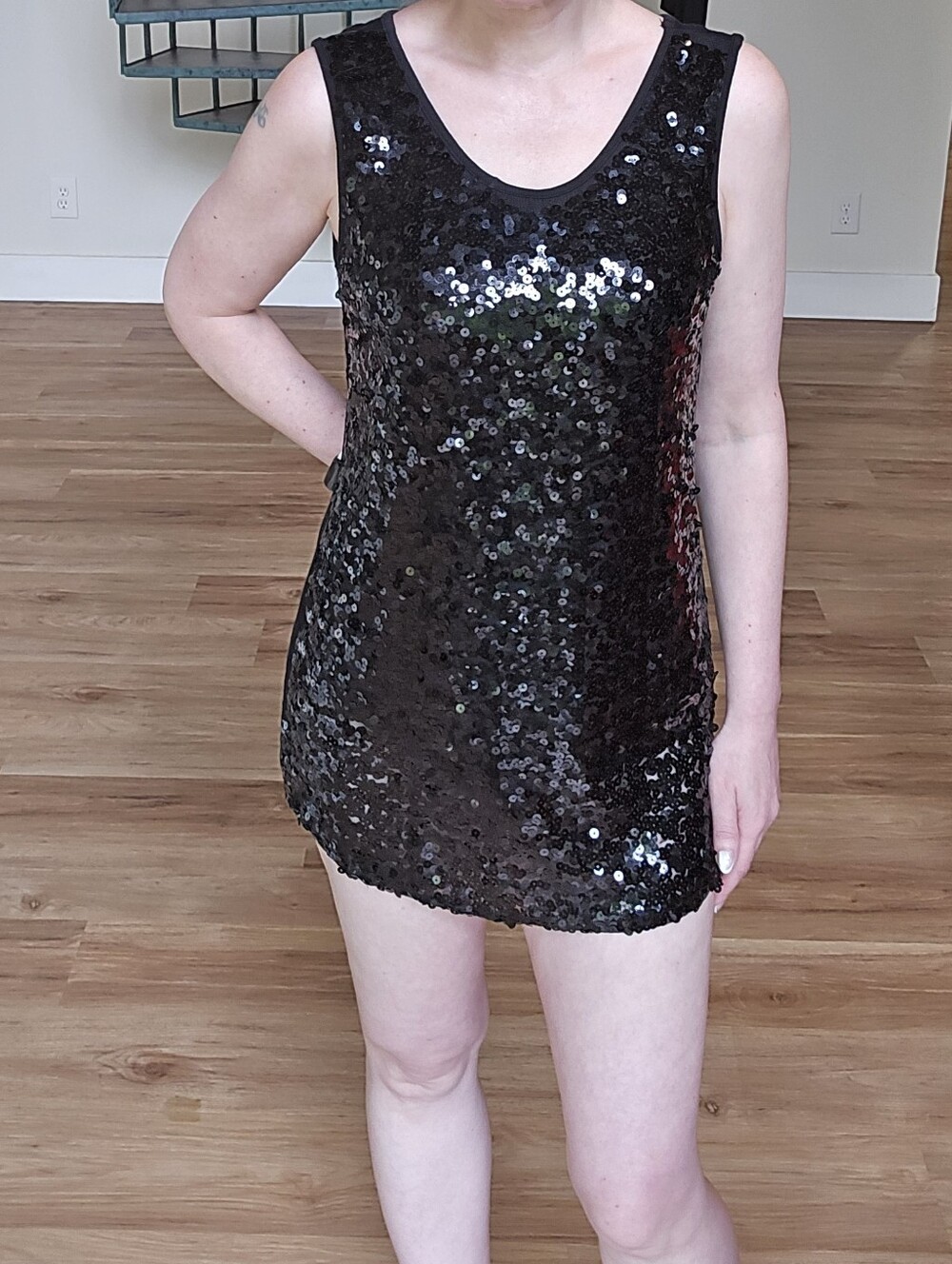 Black Sequin Sleeveless Mini Dress/Tunix XS 2
